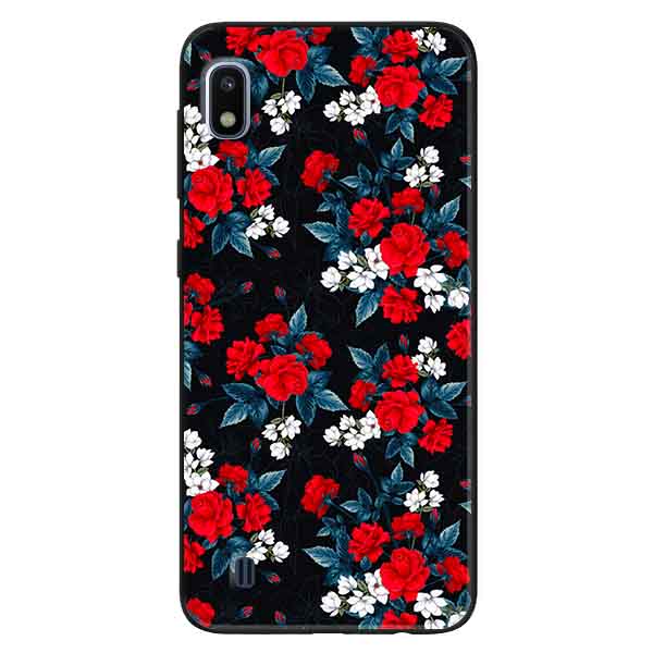 Ốp lưng in cho Samsung A10 Mẫu Hồng Đỏ Nền Đen