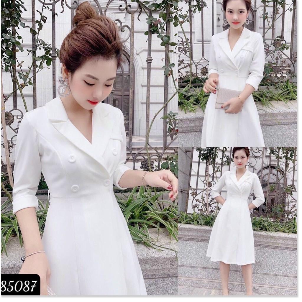 ĐẦM TRẮNG VINTAGE SANG CHẢNH,THIẾT KẾ HỌA TIẾT TRƠN NHƯNG KHÔNG KÉM PHẦN SANG TRỌNG LANA FASHION