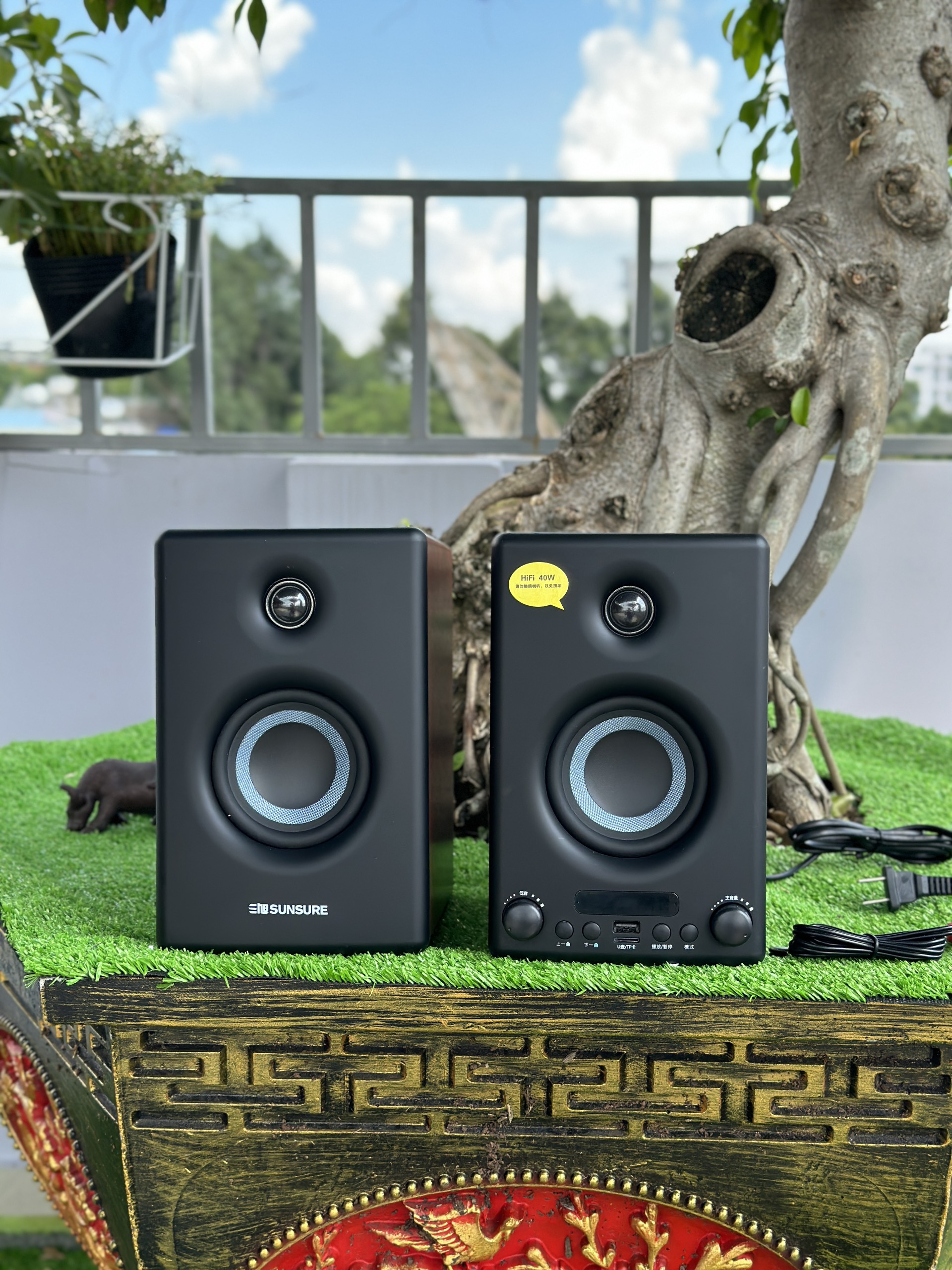 Loa vi tính SunSure M63 - Loa vi tính cao cấp 2.0 - Kết nối bluetooth 5.0, AV, USB, SD card - Vỏ gỗ sang trọng - Công suất 80W, Bass cực chắc, treble giấy - Âm thanh sắc nét sống động - Hàng nhập khẩu