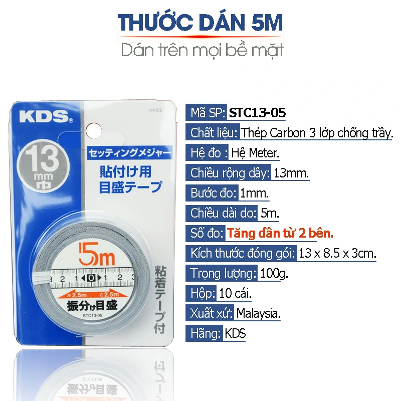 Thước dán đo từ giữa sang 2 bên Nhật Bản KDS