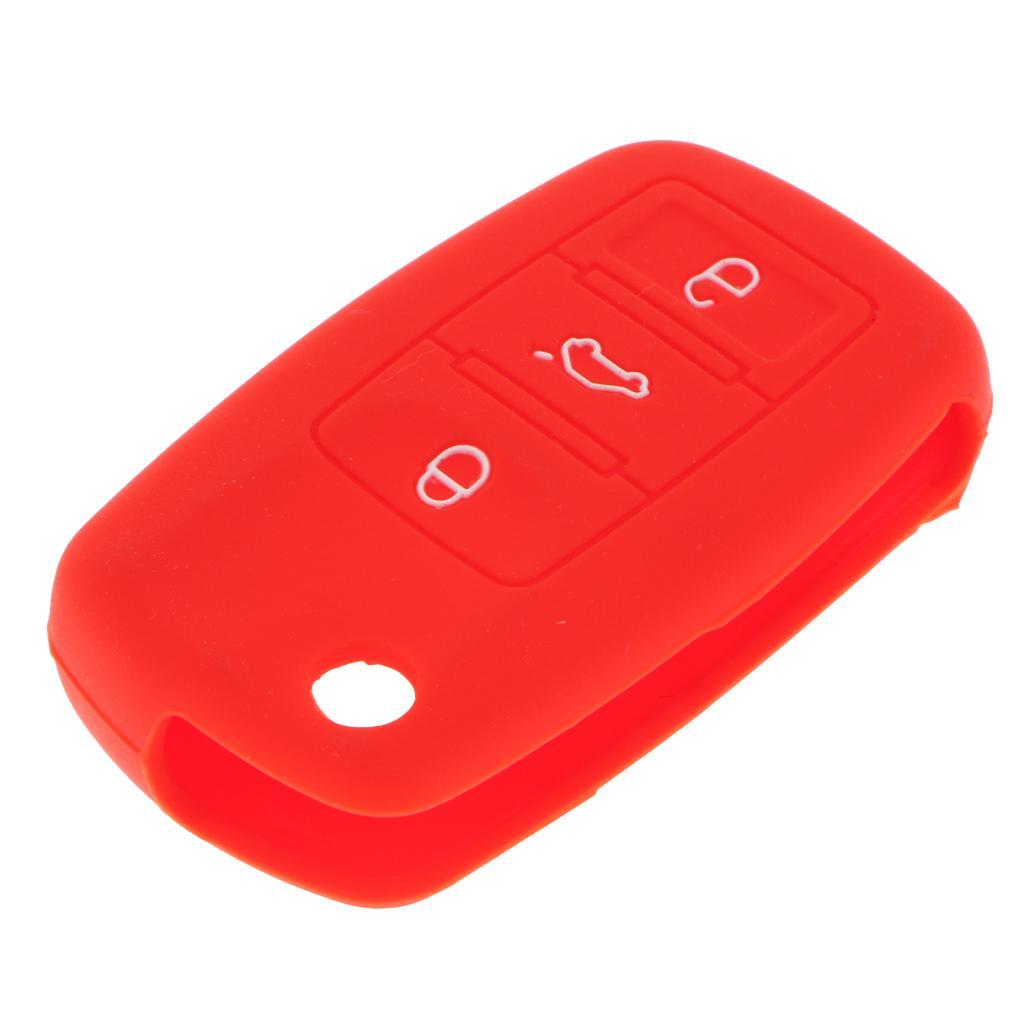 2-5pack Silicone Remote Key Case For VW Polo Passat B5 Golf 4/5/6 Jetta Mk6 Red
