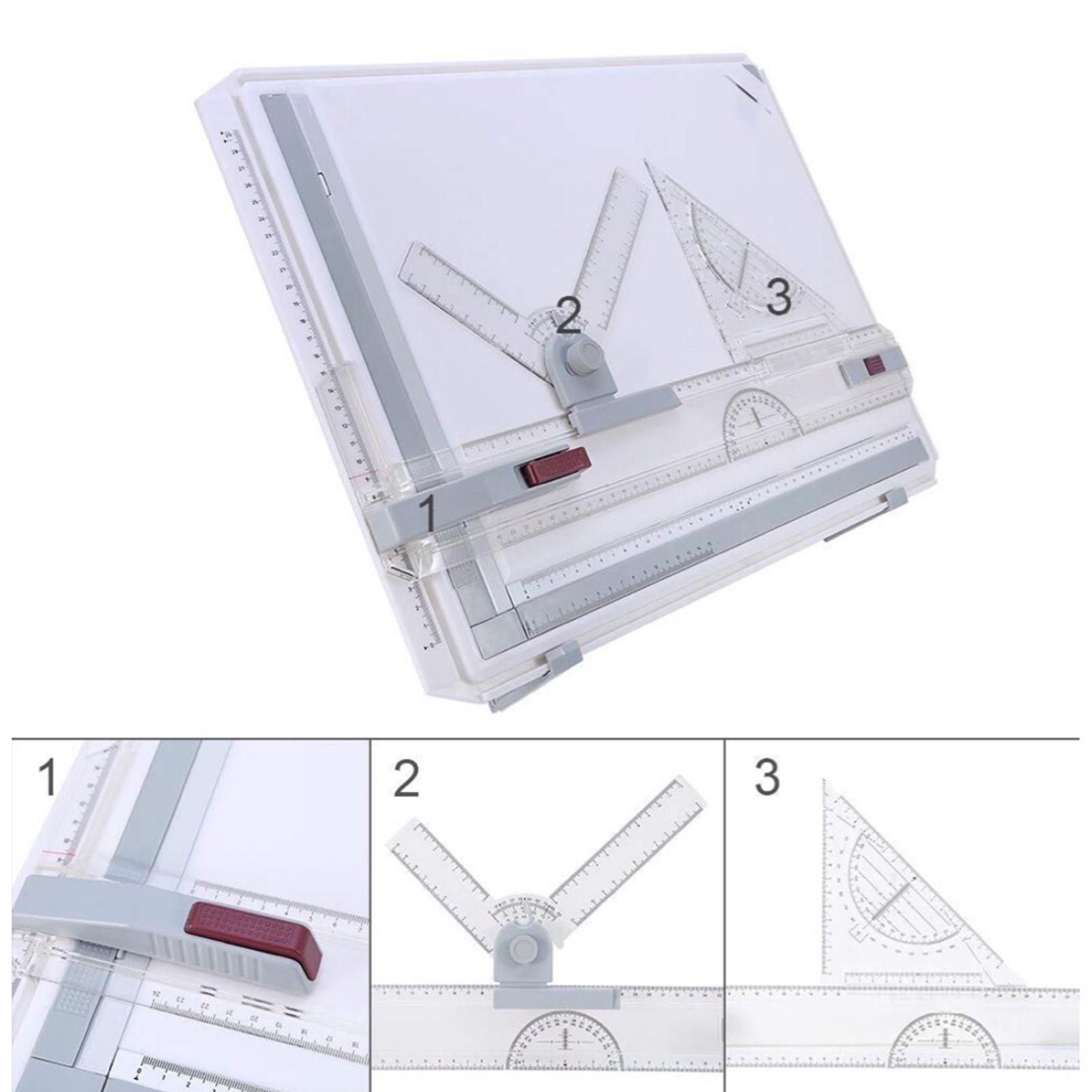 A3 Drawing Board Drafting Table Measuring System Protractor Sliding Ruler