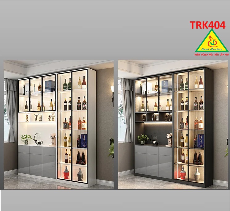 Tủ rượu cánh kính, tủ trưng bày rượu TRK404 - Nội thất lắp ráp Viễn Đông ADV