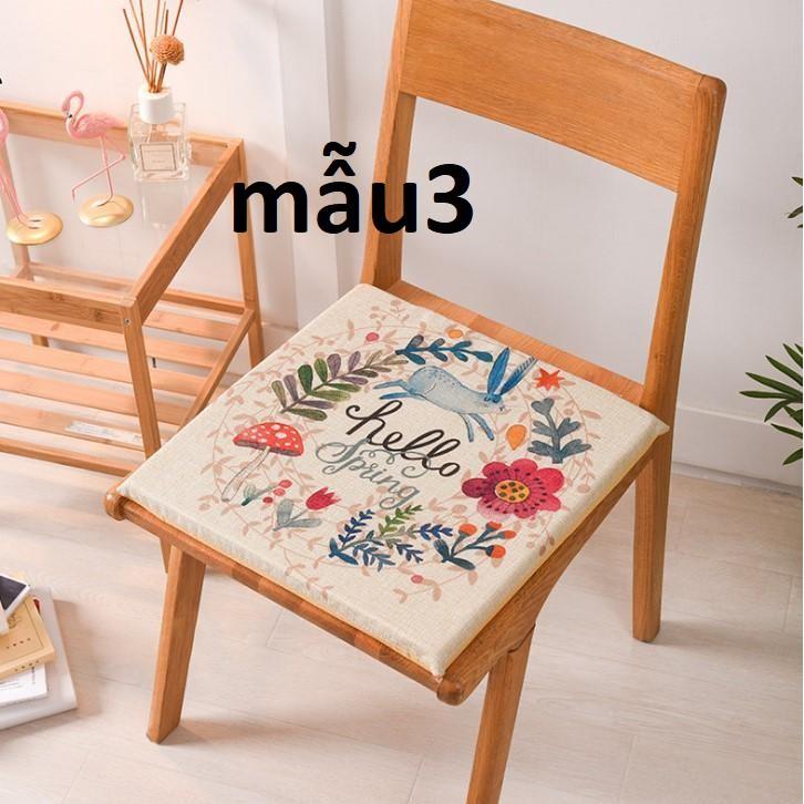 Đệm ngồi bệt bằng mút tháo ra giặt được 45*45cm có dây cột