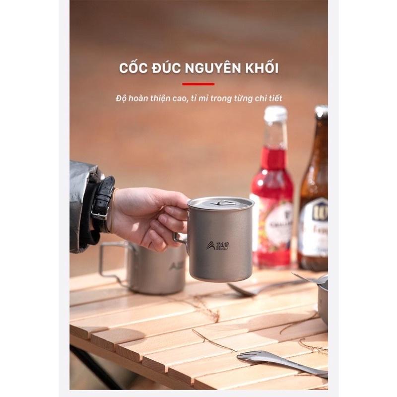 Cốc, Ly Titanium siêu nhẹ BSWOLF-SK049 Công dụng đa năng du lịch, dã ngoại, văn phòng