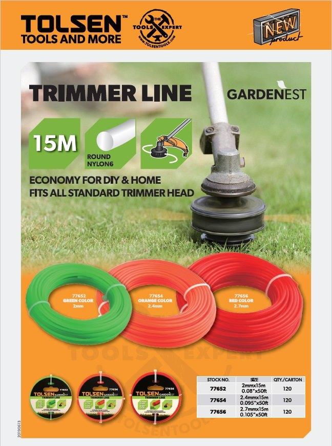 DÂY CẮT CỎ ĐỎ 2.7X15M 77656 TOLSEN - HÀNG CHÍNH HÃNG