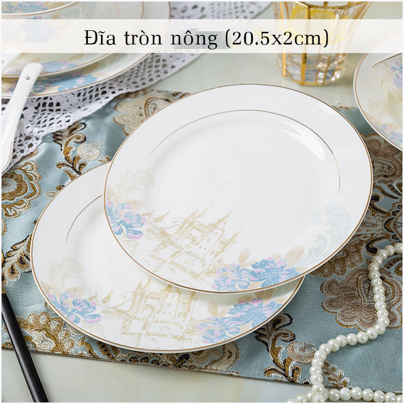 Bộ bát ăn cơm SỨ XƯƠNG Giang Tây cao cấp 28 chi tiết - Bộ chén ăn cơm sang trọng, tinh tế - Bát đĩa mỏng nhẹ nhưng cứng trong và cách nhiệt tốt. Mã GS30