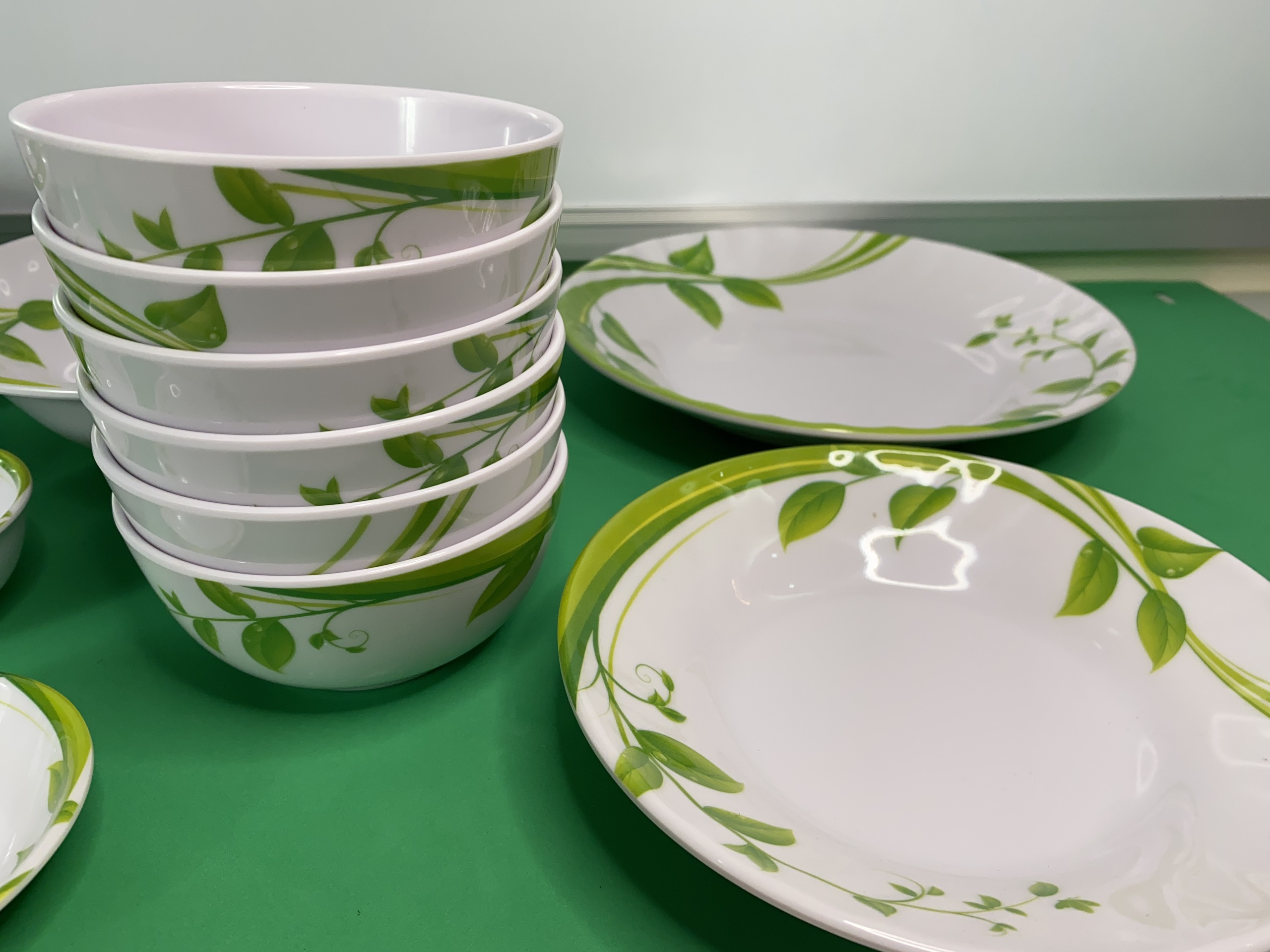 Combo 6 Chén (Bát) Cơm 9 Món NGỌC DIỆP Cao Cấp  Nhựa Xanh Melamine Cao Cấp