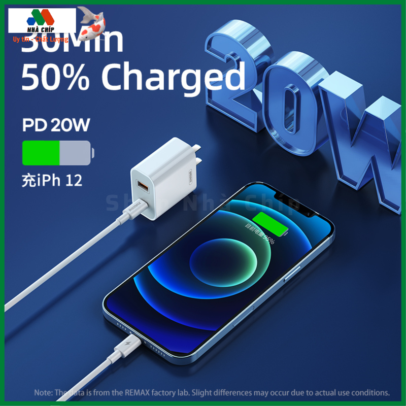 Bộ Sạc Nhanh 20W Cho iPhone Remax RP-U68 Chuẩn QC3.0+PD - Hàng Chính Hãng