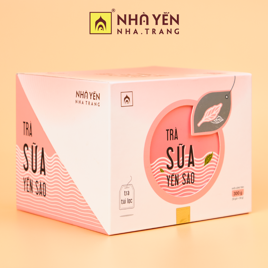 Trà Sữa Yến Sào - Nhà Yến Nha Trang - Hộp 10 Gói - Trà Túi Lọc - Trà Sữa Gói - Trà Thanh Nhiệt  - Trà Yến - Hàng Chính Hãng