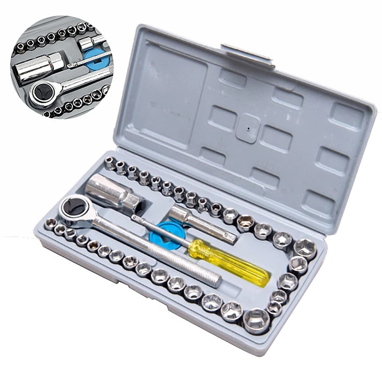 Bộ Dụng Cụ Sửa Chữa 40 Món Cho Xe Máy, Ô Tô Có Hộp Đựng- Hàng chính hãng