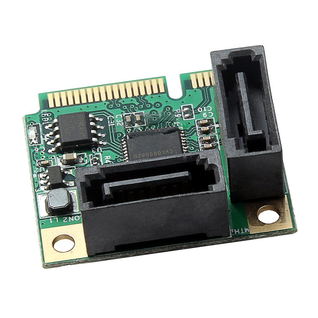 Mini PCIe PCI Express To Dual Ports SATA 3.0 6Gb/s Expansion Card Adapter