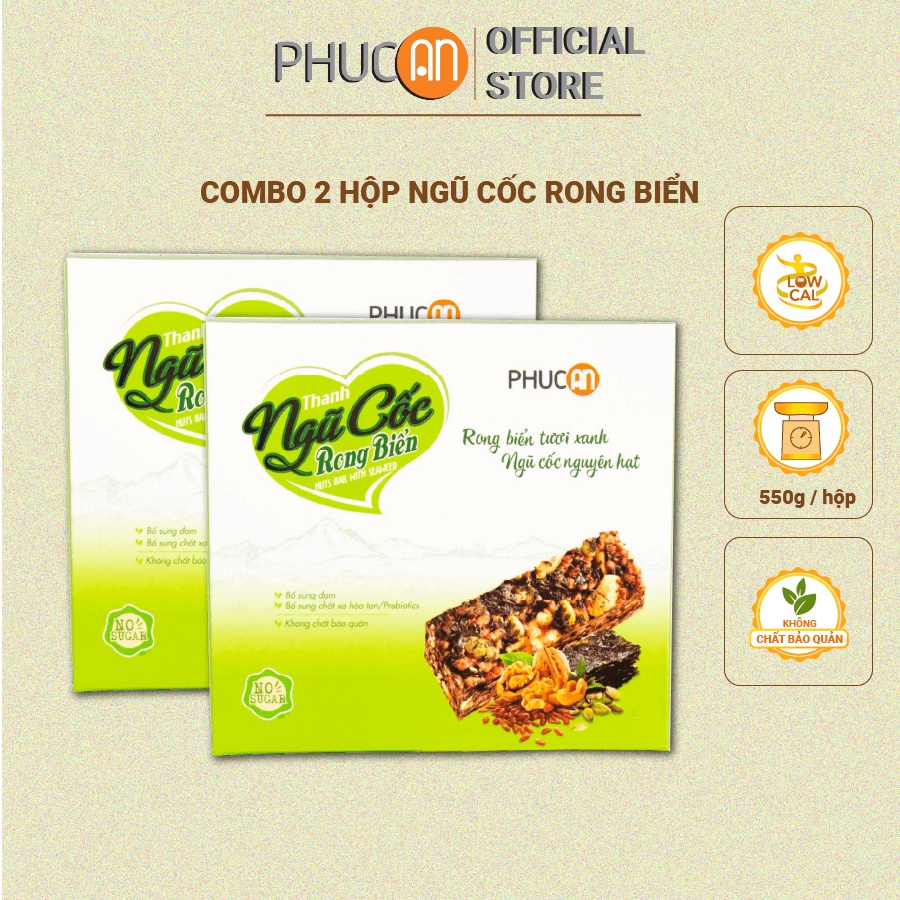 Combo 2 Hộp Thanh Ngũ Cốc Rong Biển Phúc An - Thay thế bữa ăn