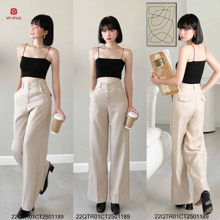 Quần nữ suông dài ống rộng basic VMSTYLE lưng cao phong cách công sở trẻ trung 07205 22QTR01CT2501