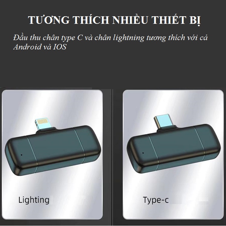 Bộ mic thu âm , mic cài áo, mic không dây MIC96 ( Công nghệ không dây 2.4Ghz - Công nghệ lọc ồn SDP: lọc các tạp âm, tiếng ồn không mong muốn giúp giọng nói trong trẻo hơn)