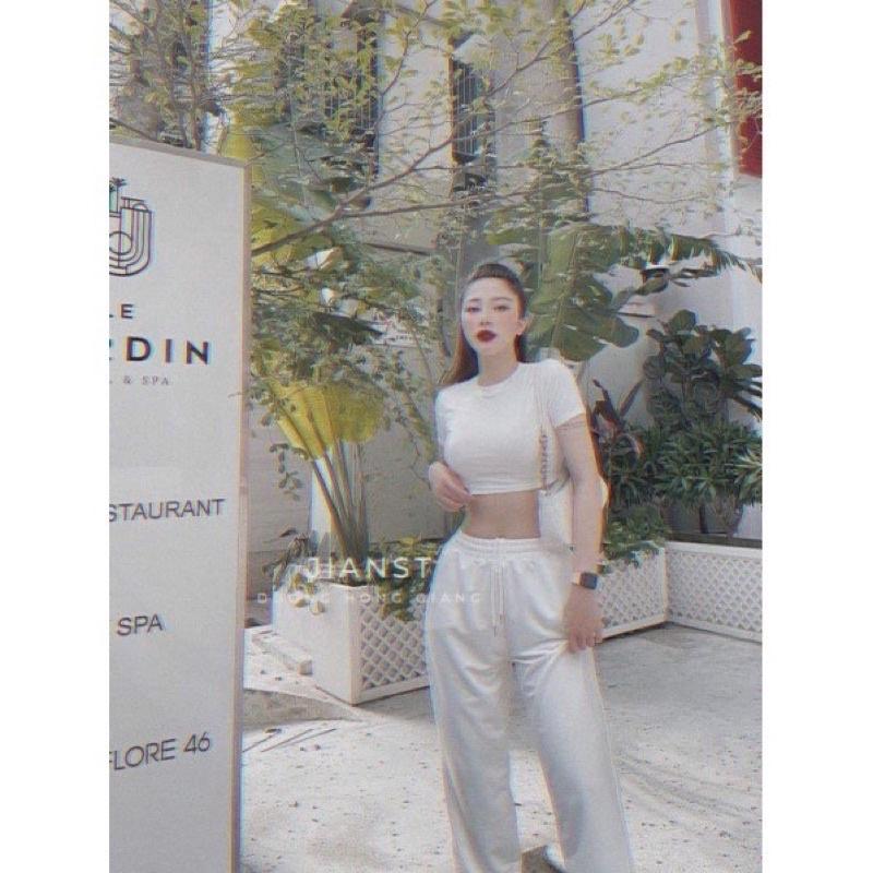 Sét áo croptop bozip + quần bom TT6