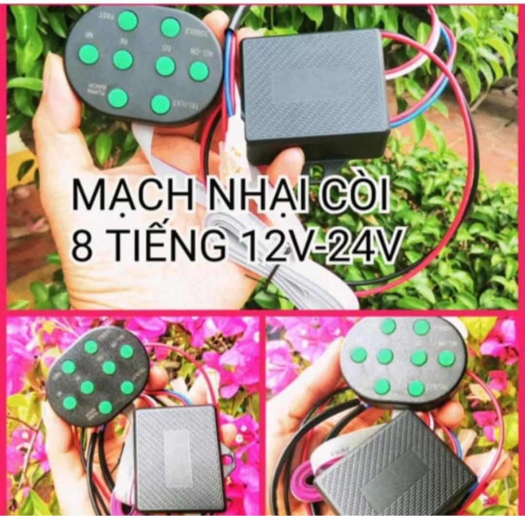 BỘ NHẠI CÒI KÊU 8 CHẾ ĐỘ CỰC TO HAY 12V-24V LẮP XE MÁY ÔTÔ MẪU MỚI CHẤT LƯỢNG