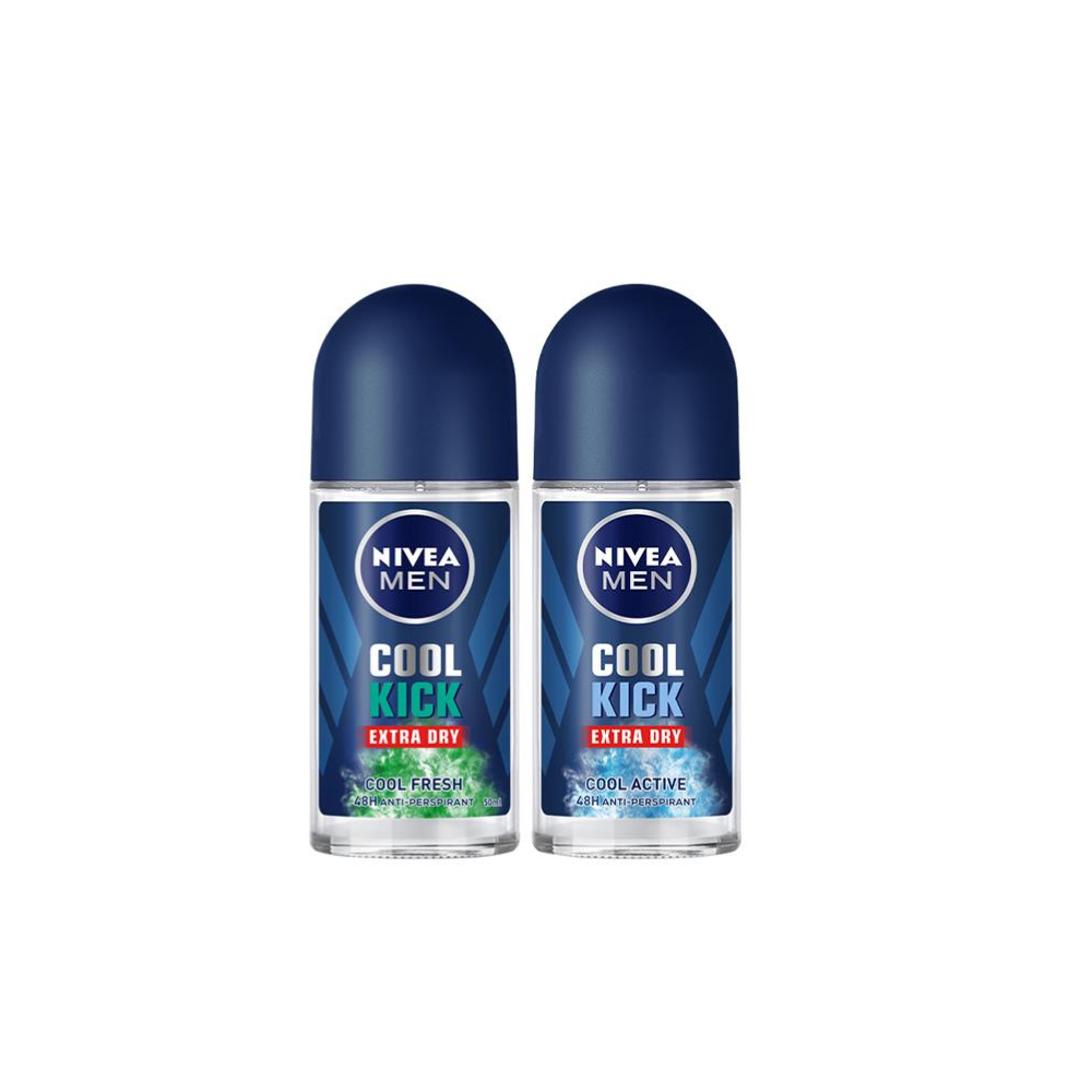 Bộ 2 Lăn Ngăn Mùi NIVEA MEN Cool Kick Mát Lạnh Thơm Sảng Khoái (50 ml)