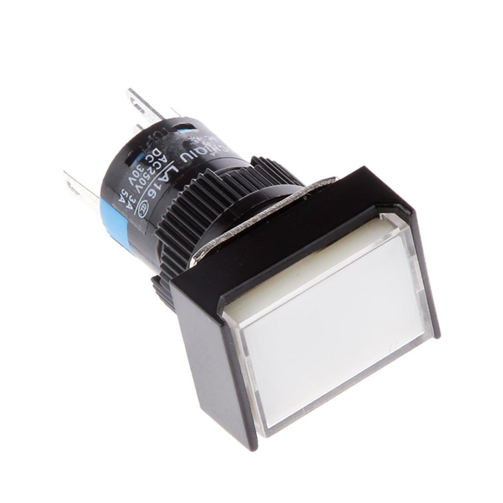 2-6pack DC 24V Push Button Momentary Self Reset Rectangle Switch w/ LED Light