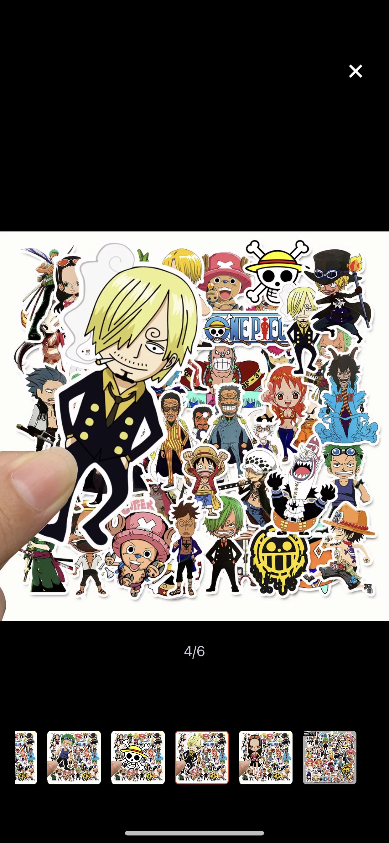 Bộ 50 miếng dán (Sticker) chống thấm nước hình One Piece trang trí sổ tay,laptop,mũ bảo hiểm