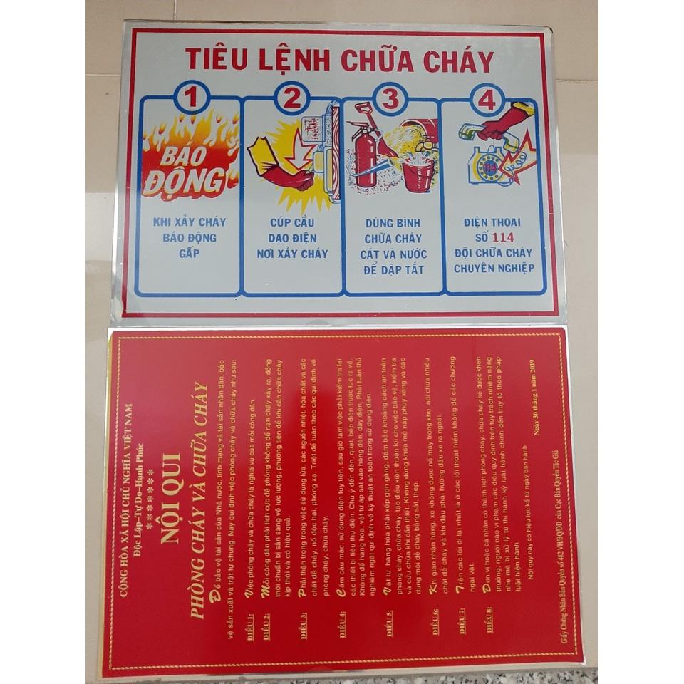 Bảng nội quy, tiêu lệnh , cấm lửa, cấm thuốc PCCC , bảng nội quy tiêu lệnh phòng cháy chữa cháy