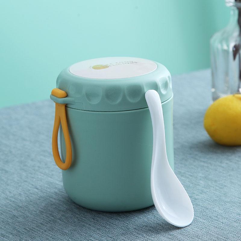 Bình cháo giữ nhiệt cao cấp lõi thép không gỉ tặng kèm muỗng xinh