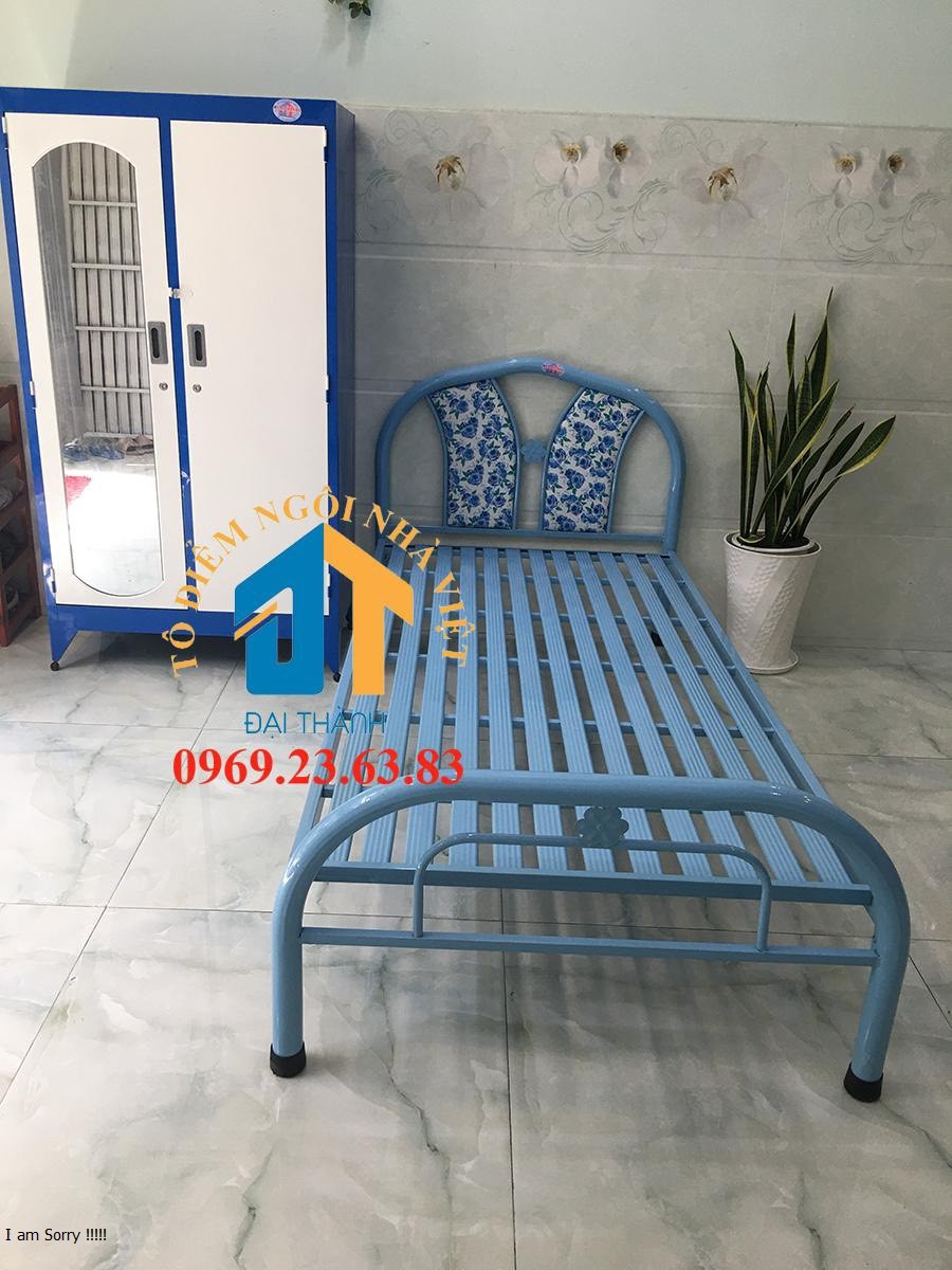 Giường sắt ngang 1m2 dài 2m