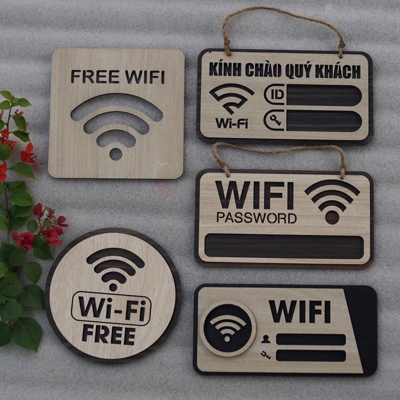 Bảng Gỗ Decor Quán Free Wifi trang trí cao cấp hiện đại decor