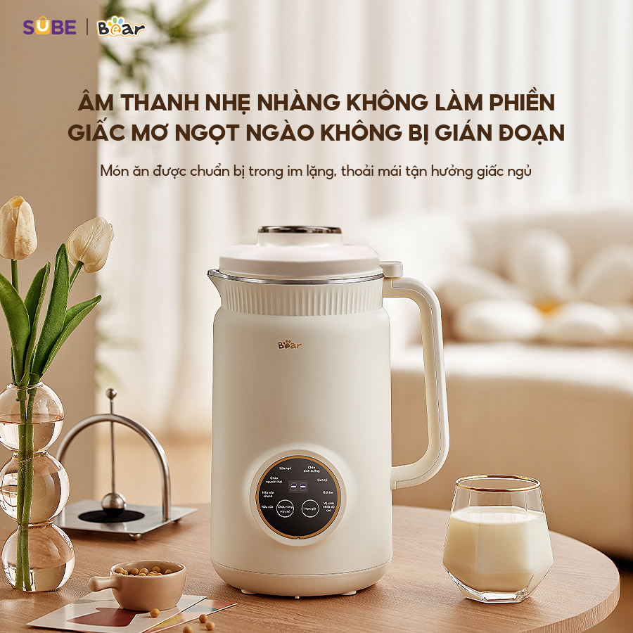 Máy Làm Sữa Hạt 1L BEAR Đa Năng Công Nghệ Máy Xay Nấu 3 Chiều Nhuyễn Mịn, Hiệu Năng Giảm Tiếng Ồn  SB-SH09Q - Hàng Chính Hãng