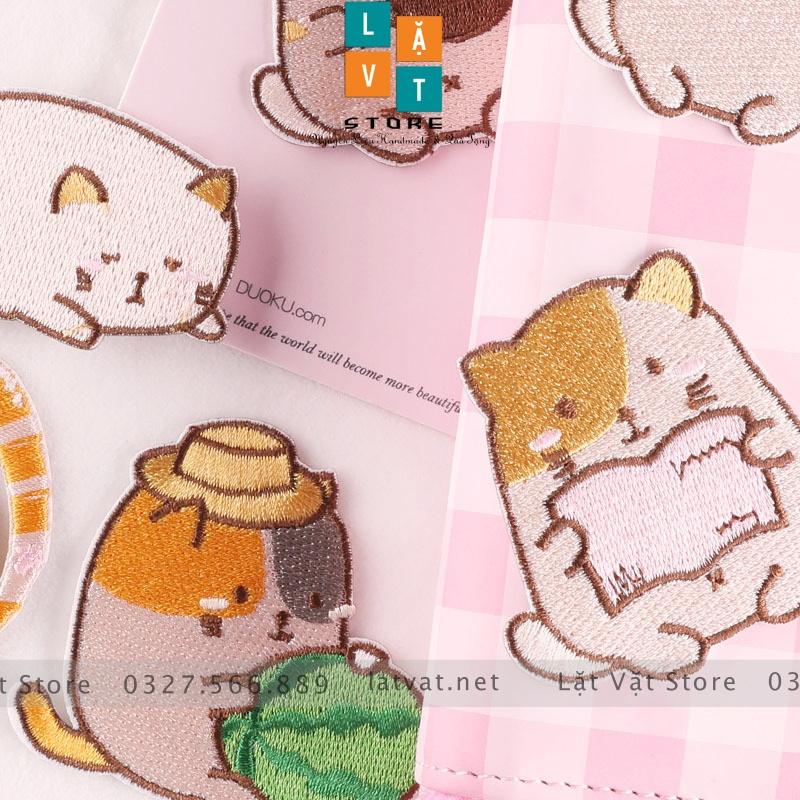 Patch dán quần áo MÈO MẬP 7 bé cực kì dễ thương, dán Vali, tủ lạnh, Sticker miếng dán không cần ủi