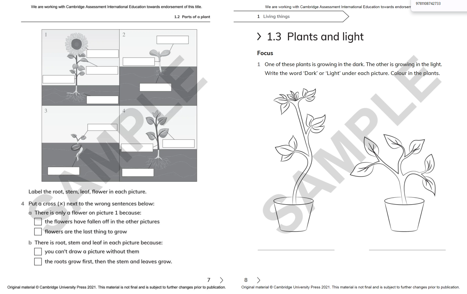 Cambridge Primary Science Workbook 1 With Digital Access (1 Year) 2nd Edition
