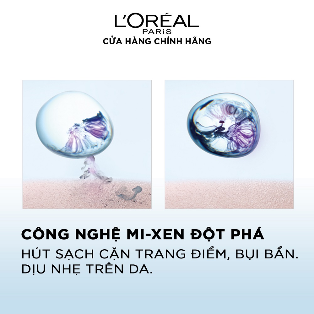 Bộ 2 nước tẩy trang đa năng 3-in-1 làm sạch sâu L'Oreal Paris (xanh dương đậm) 400ml x 2