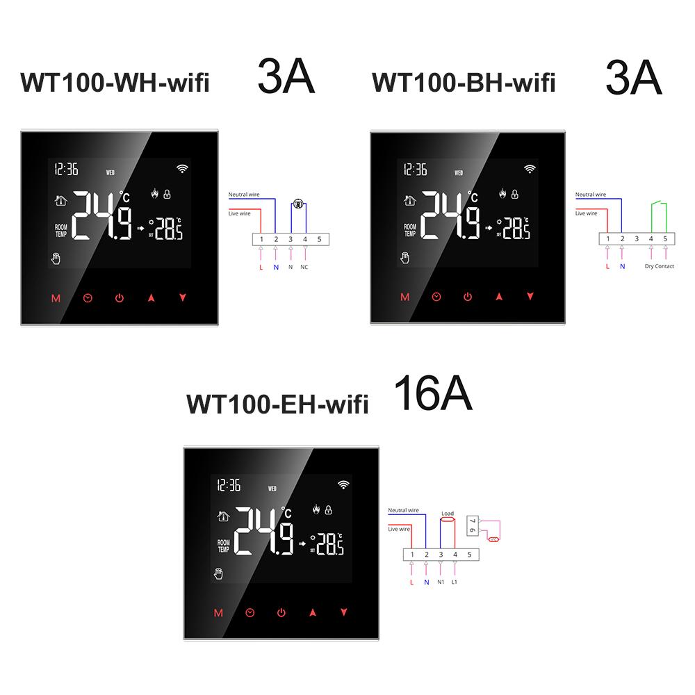 Tuya WIFI Temperature Controller Weekly Programmable Temperature Timing Setting Mobilephone Tuya SmartLife APP Remotely Control Compatible with Yandex Alice Amazon Alexa and Google Home for Voice Control