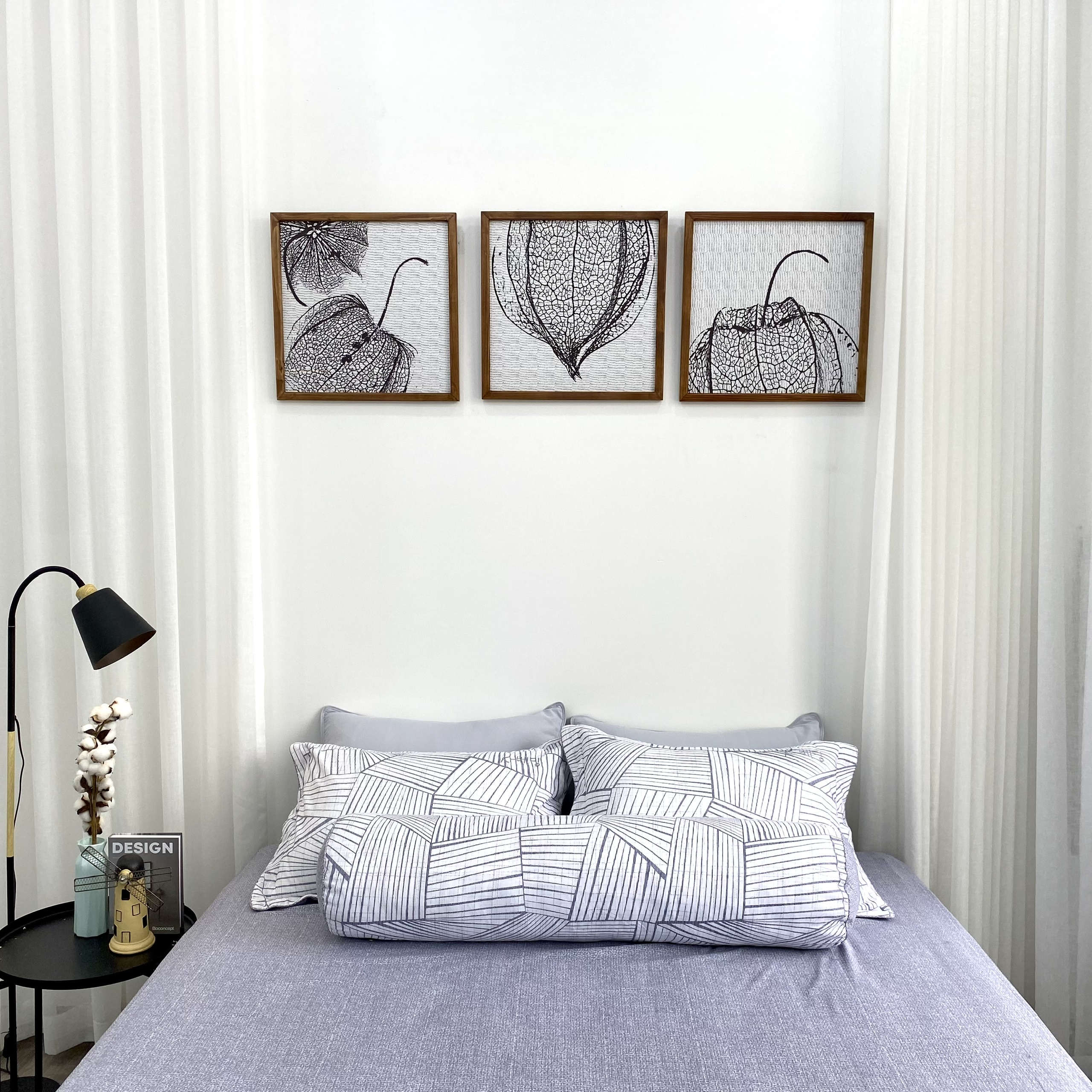 Bộ ga giường KBedding by Everon KMTP 112 Microtencel Xám phối trắng