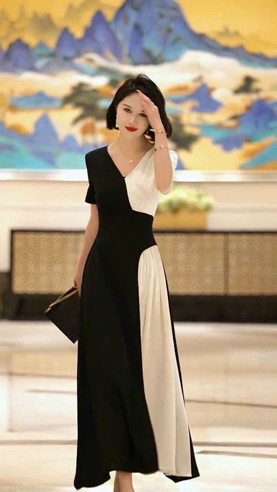 ĐẦM MAXI PHỐI MÀU CAO CẤP