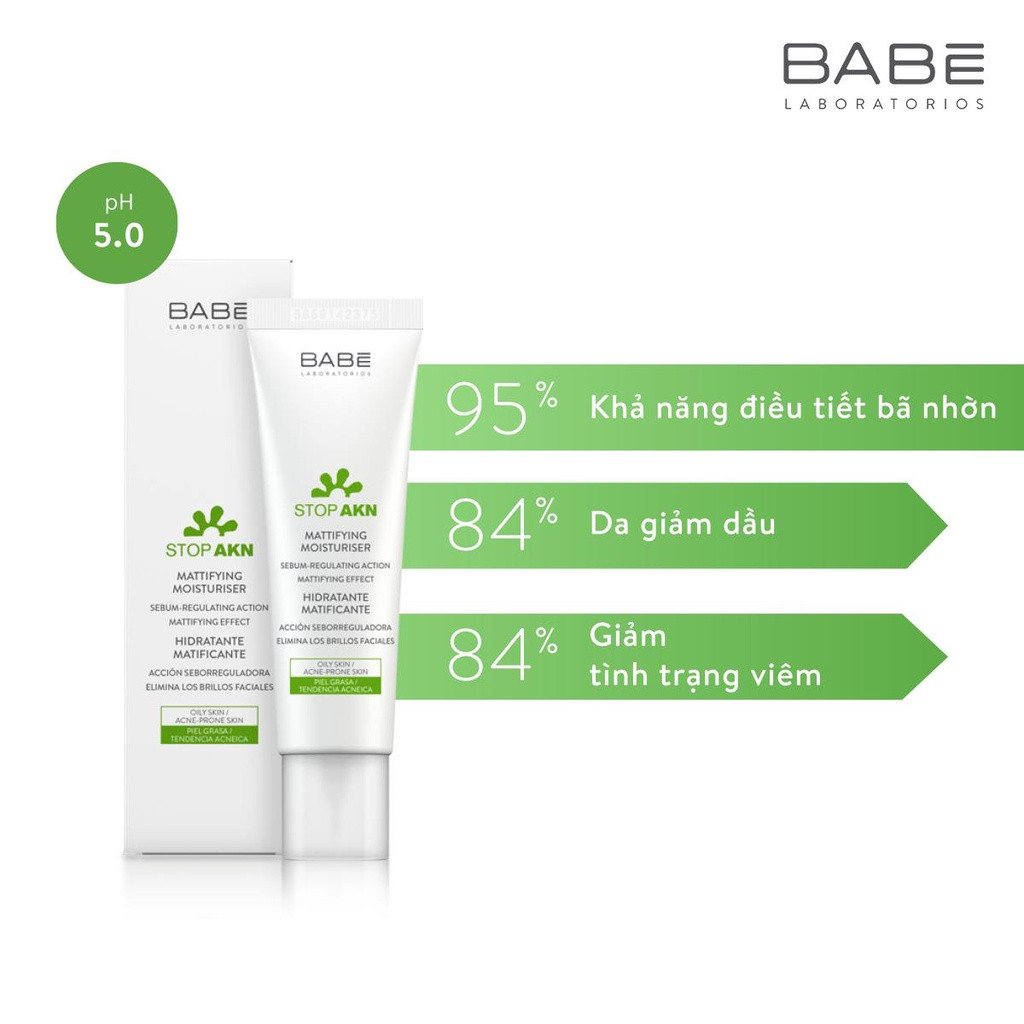 Kem dưỡng ẩm BABÉ Mattifying Moisturiser 50ml dành cho da dầu mụn