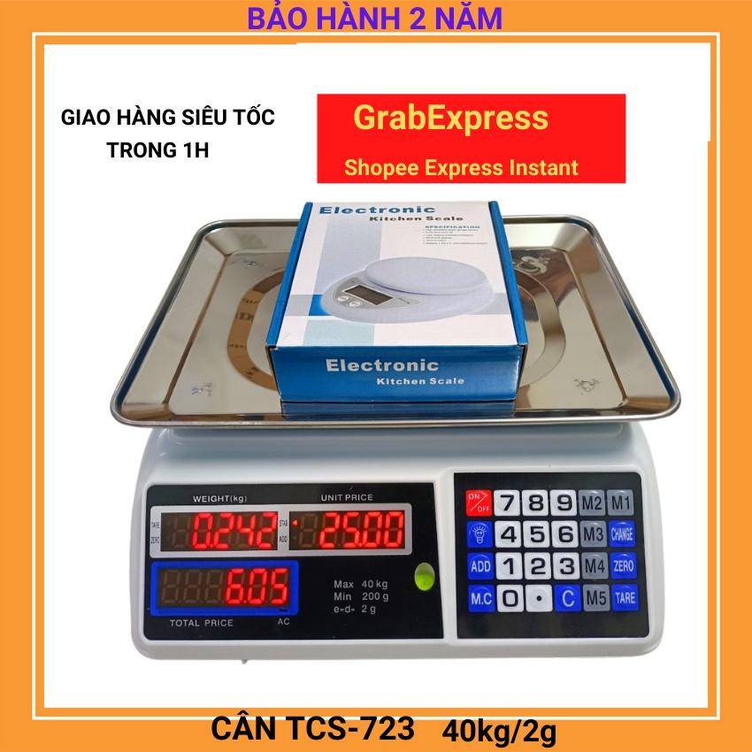 Cân điện tử nhà bếp TCS - 723 mặt cân được làm bằng inox sáng bóng