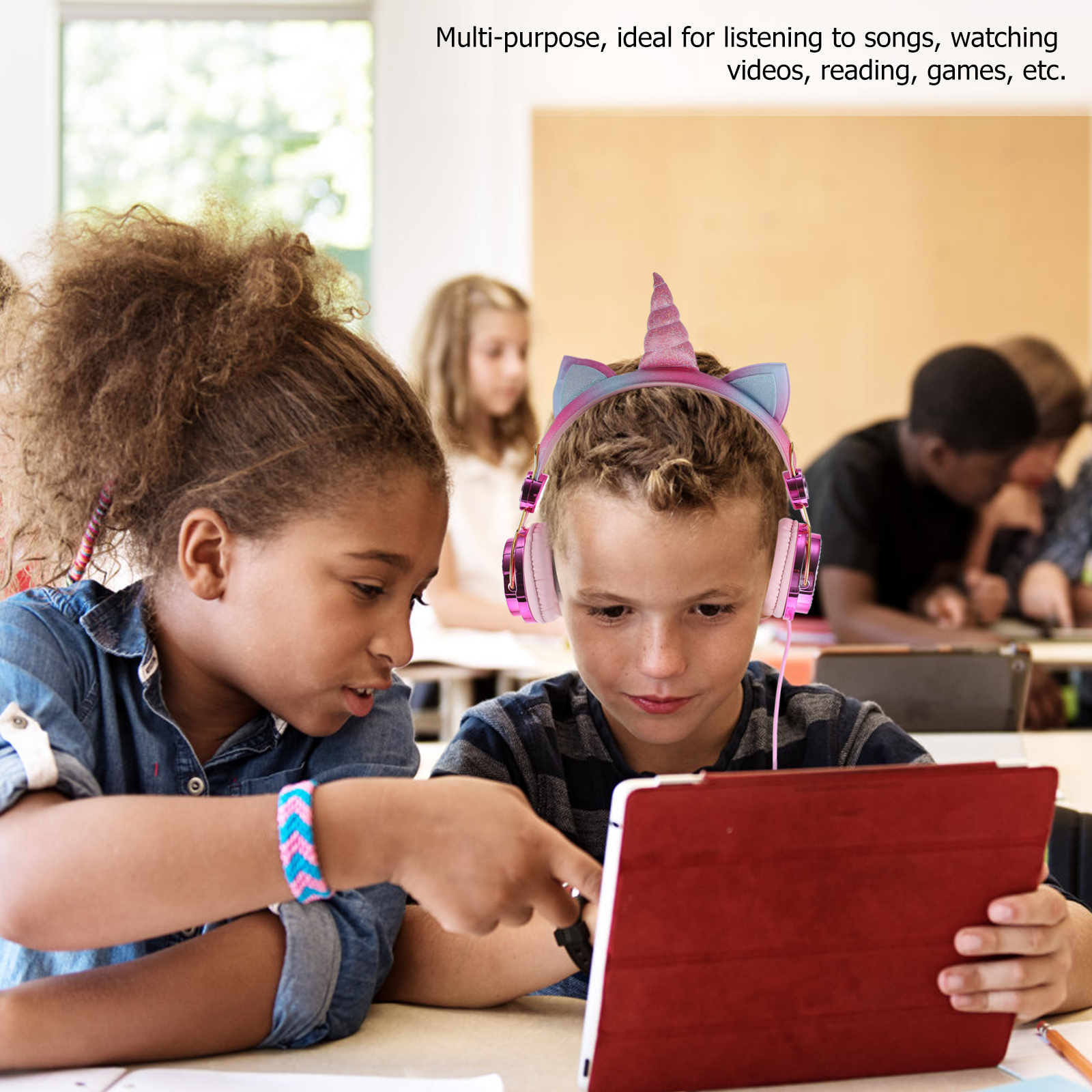 Tai Nghe Di Động Trên Tai Nghe Có Dây Điều Khiển Đáng Yêu Máy Tính Tai Nghe Chụp Tai