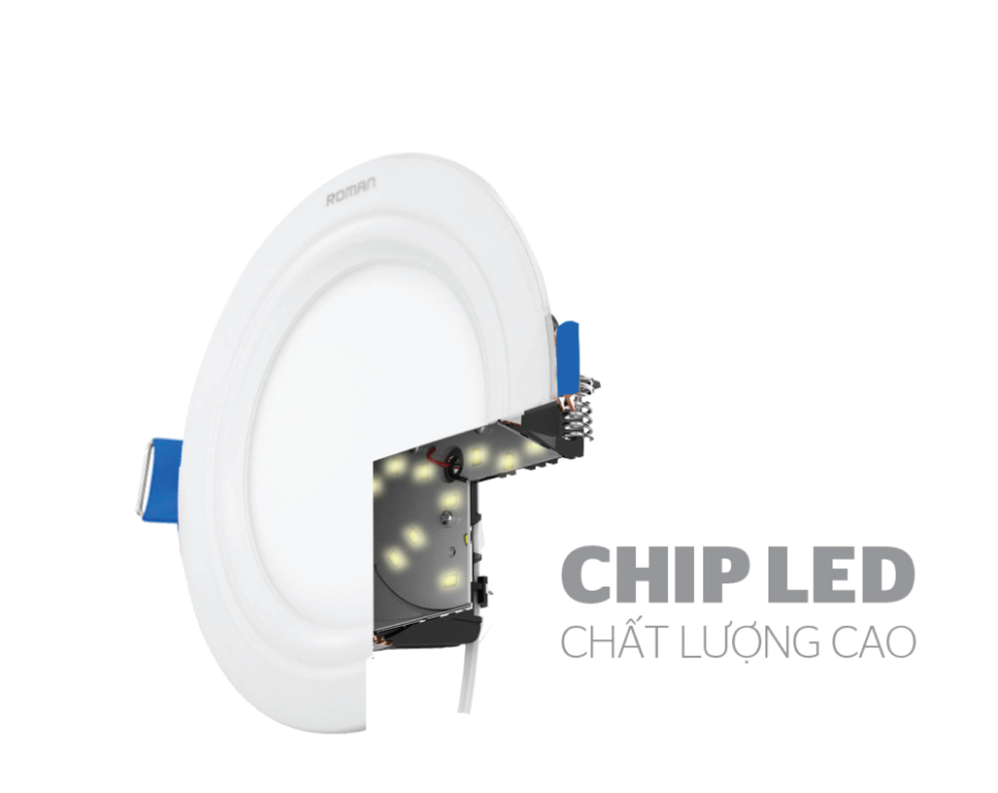 Đèn LED Downlight siêu mỏng nhôm 1 màu ánh sáng - Chip LED Osram cao cấp, Driver rời - Tuổi thọ &gt;30.000 giờ