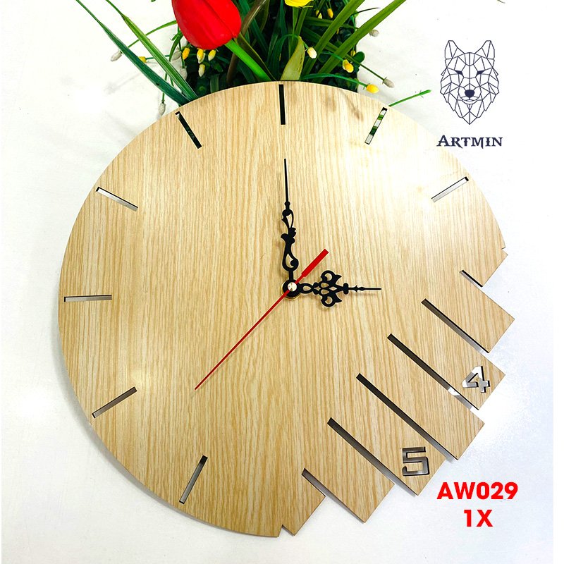 AW029 - Đồng Hồ Gỗ Decor Đương Đại – Đồng Hồ Treo Tường Trang Trí Nhà Đẹp