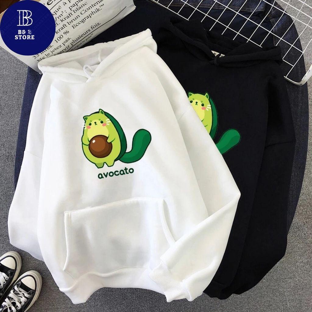 ÁO KHOÁC HOODIE NỈ UNISEX IN BƠ AVOCATO FORM RỘNG NAM NỮ NHIỀU MÀU