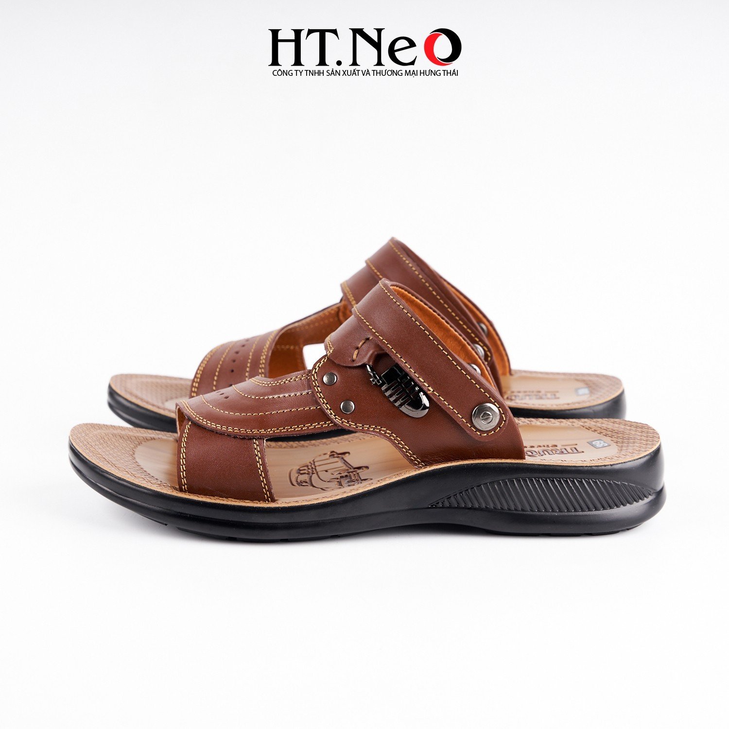 Sandal nam, dép sandal nam chất liệu da cao cấp, đế kếp đi êm chân, bền, đẹp, thoải mái, quai hậu giúp đi chắc chân SD168 - 40 - NÂU ĐEN
