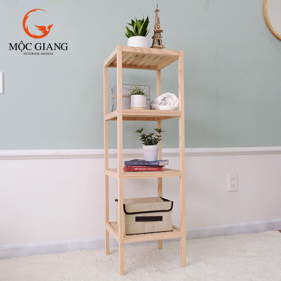 Kệ Gỗ Vuông 4 Tầng Kệ Gỗ Đa Năng Decor Trang Trí Nhà Cửa - Nội Thất Mộc Giang