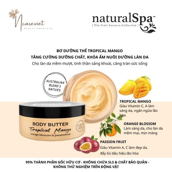 Bơ dưỡng thể tăng cường dưỡng chất, nuôi dưỡng làn da hoàn hảo - naturalSpa Tropical Mango Body Butter 200ml