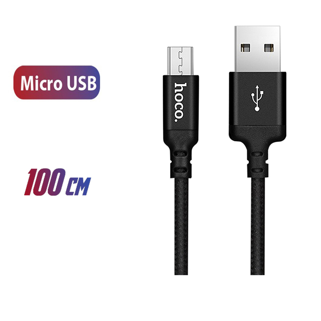 Cáp sạc Hoco X14 kết nối Micro vải dù chắc chắn truyền data tốc độ cao cho Android ( 2 size ) - Hàng chính hãng