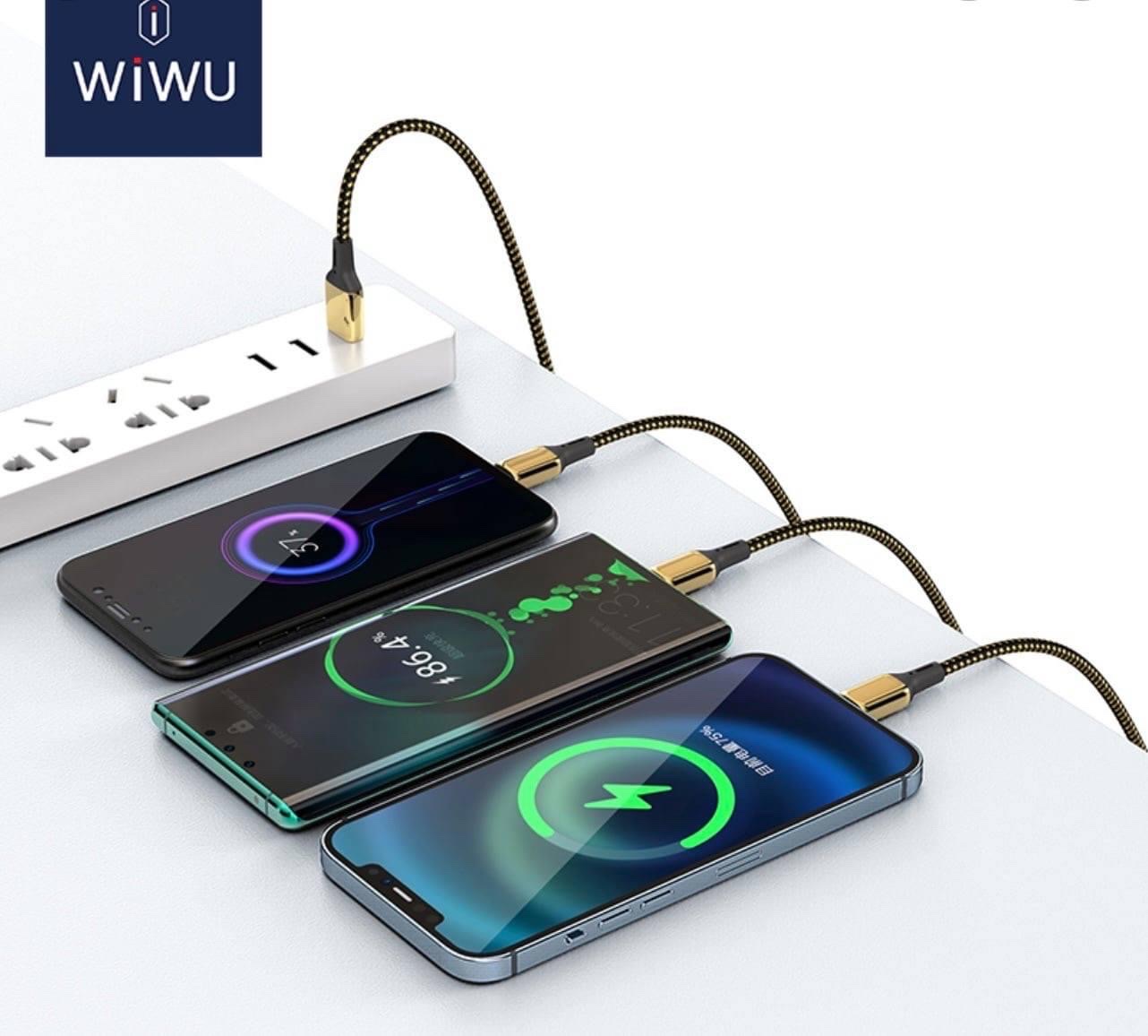 Cáp Wiwu Gold 18K USB To Type-C Cho iPad, Các Dòng Điện Thoại Samsung, Oppo GD-101 Chất Liệu Cao Cấp Lõi Đồng Truyền Tải Dữ Liệu Nhanh - Hàng Chính Hãng