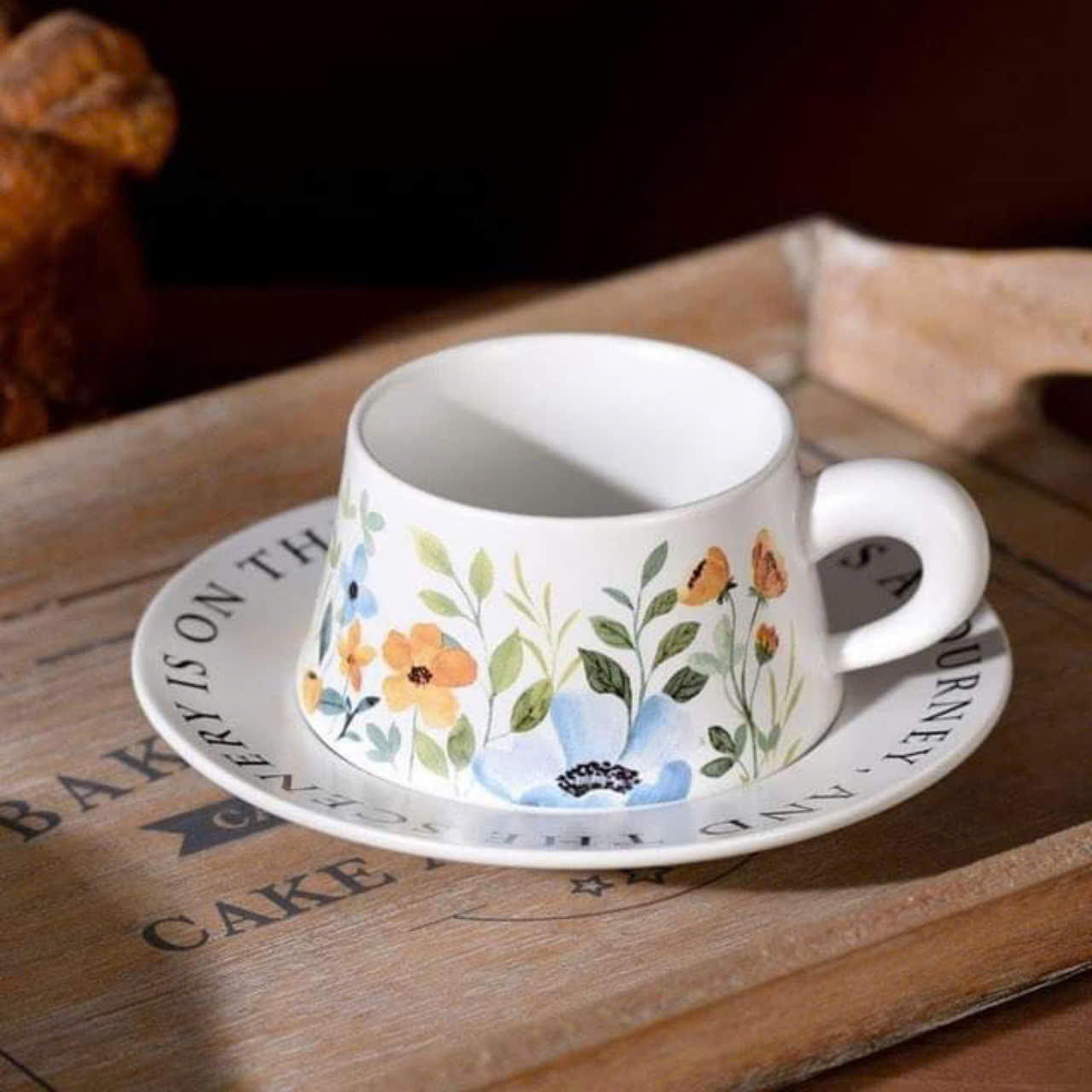SET 2 TÁCH 2 ĐĨA,2 THÌA TRÀ CHIỀU  CAO CẤP UK IVV Hàng chính hãng