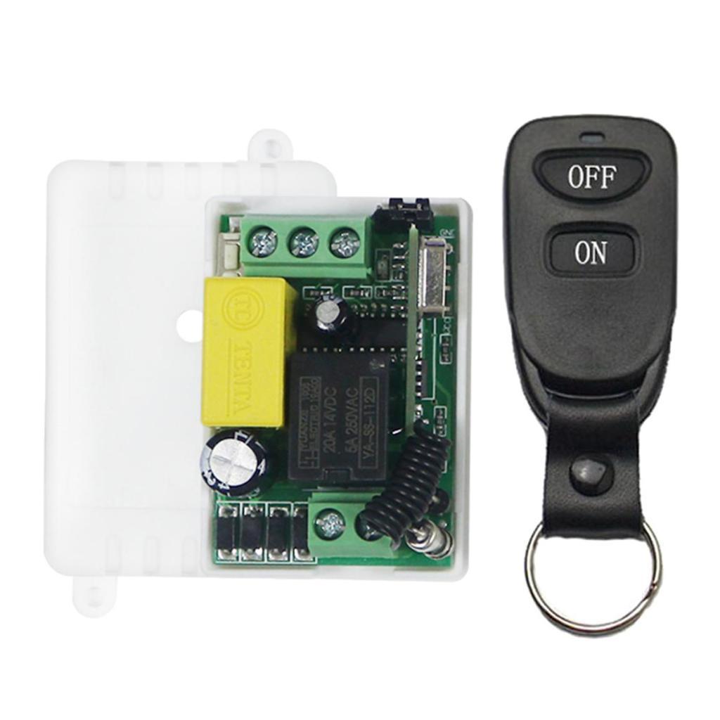 220V 1 Channels Remote Control Switches Control Wireless RF Relay 1 Receiver With 1 Transmitter Black