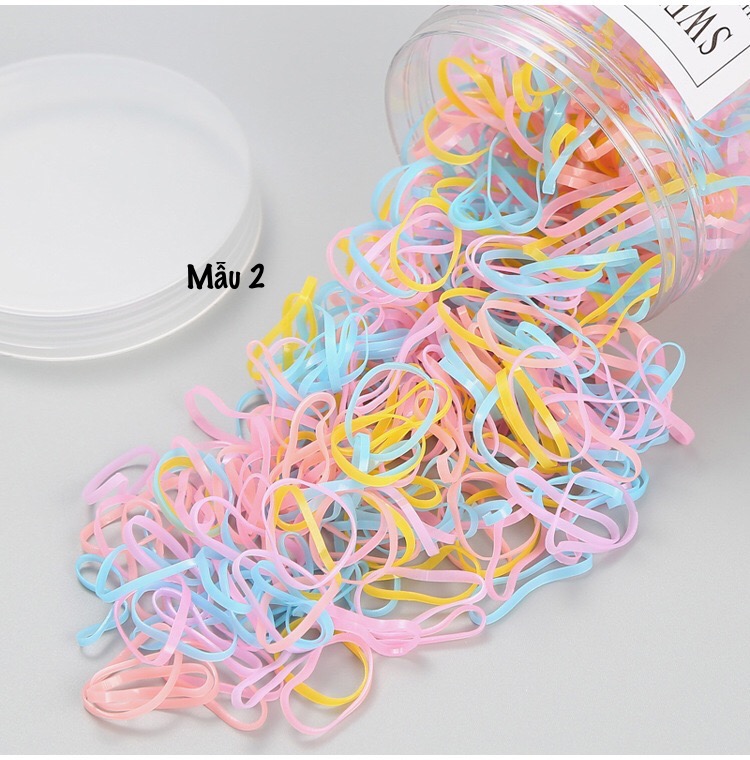 HỘP DÂY BUỘC TÓC CHUN NHIỀU MÀU BÉ GÁI