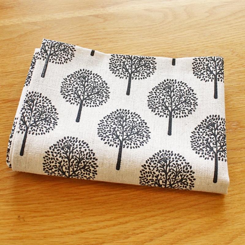 Vải Canvas Vải Bố Vải Thô Lanh May Rèm Cửa Sổ, Rèm Bếp, Khăn Bàn, Khăn Picnic Hoạ Tiết Cây